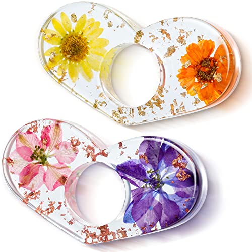 Outus 2 Pcs Dried Flower Book Thumb Page Holders Resin Book Page Holder - style: Heart Style