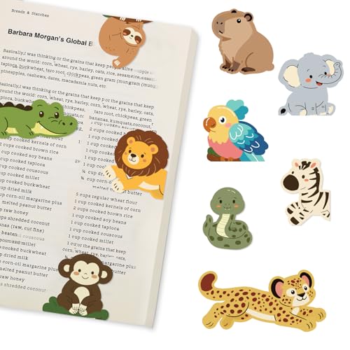 10 Pcs Magnetic Bookmarks, Cute Jungle Animal Page Markers for Reading - color: Jungle Animals