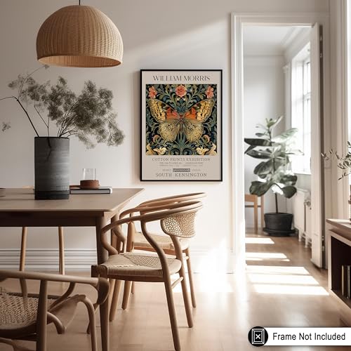 Poster Master William Morris Poster - Butterfly Print - Flower Art - Botanical Art - Exhibition Artwork - Textile Piece - Moth Illustration - Floral Creation - Aesthetic Wall Print - Living Room Decor - 8x10 UNFRAMED Wall Print - color: Style-04, size: 8"