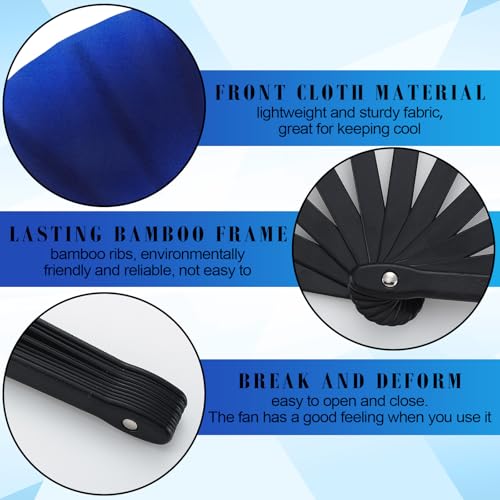 Maitys 2 Pack Foldable Fans for Rave Dancing,Dark Color,Gradient Pattern - color: Dark Color, style: Gradient Pattern