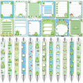 Dispowreath 24 Pcs Frog Sticky Notes with Pens Christmas Themed Gifts Notepad Cute Memo Notes Pads Self Adhesive Black Ink Ballpoint Pen for Frog Lover Gifts Office School Students Teacher Supplies - style: Frog