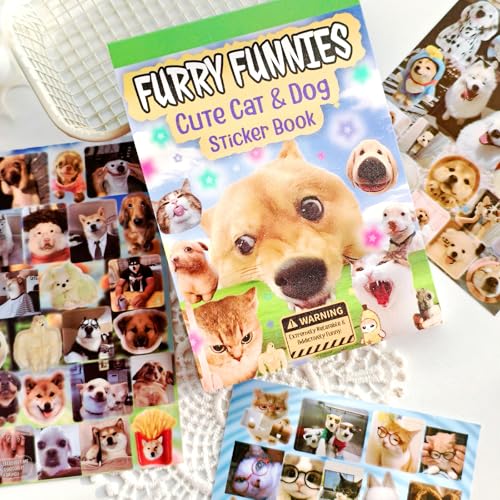 800 Pcs Cats & Dogs Meme Stickers 30 Sheets Cute Funny Sticker Book - color: Cute Fun Cat Dog