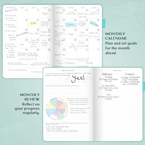 Legend Planner Undated, Weekly & Daily Goal Journal, A5 Aquamarine - color: Aquamarine (Undated), size: A5 (5.5'' x 8.3'')