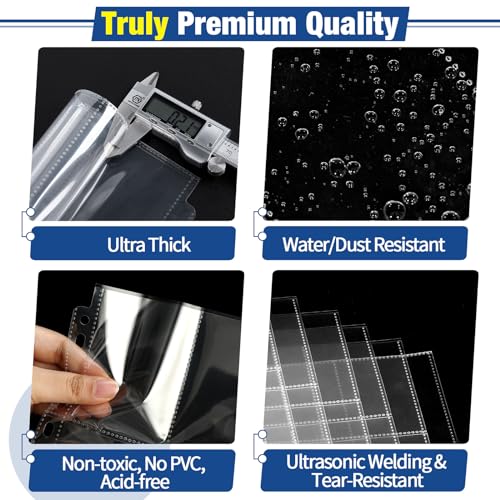 Fabmaker 1548 Pocket Double Side Trading Card Sleeves,9 Pocket Card Sleeves