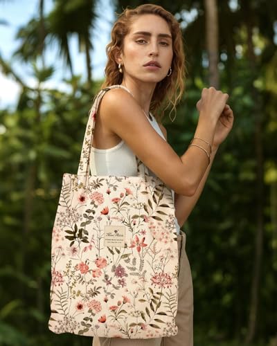 Miss Adola Corduroy Tote Bag for Women Cute Design - color: Flower