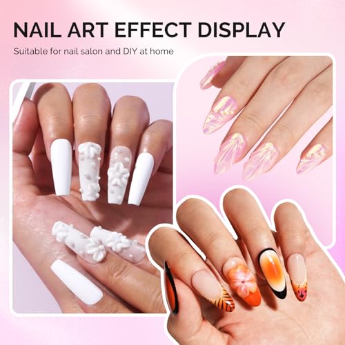 MelodySusie 5 Pcs Nail Art Sculpture Pen Acrylic Dual Tipped Brushes - color: White, Orange, Pink, Purple, Sky Blue, size: 5