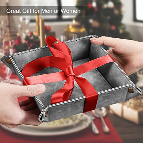 SITHON Valet Tray Desktop Storage Organizer Nightstand Caddy Holder - color: Gray