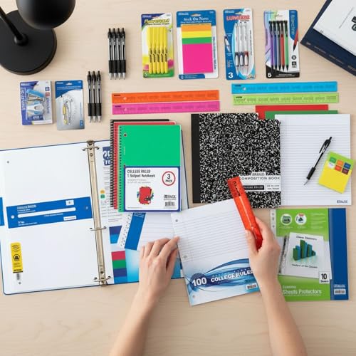 70 Piece Back to School Supplies Kit for Middle & High School Students Grades 7-12, Complete Student Supply Bundle with Binder, Notebooks, Folders, Pens, Pencils, Highlighters & Classroom Essentials - style: Middle / High School