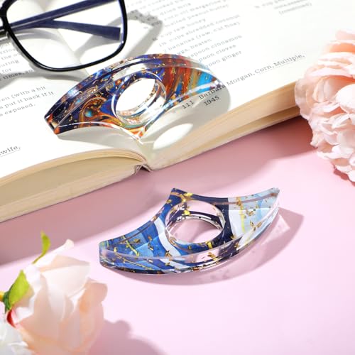 2Pcs Book Page Holder Book Thumb Page Holder Thumb Ring Books Marks for Reading Accessories Transparent Bookmarks for Women Best Friend Christmas Gifts for Books Lovers Teacher Readers(Gold) - color: Gold