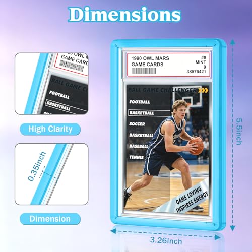 for 1 Pack PSA Slab Guard,Durable PSA Slab Protector Case,Hard TPU Stackable,Shock Absorbing Edge Protection,Soft Touch,Multiple Colors Guards with Precision Fit for Graded Cards Case,Blue - color: Blue, size: 1 Pack