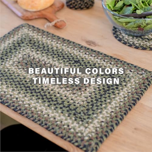 Homespice Pinecone Braided Placemats for Rustic Decor, Rect 13x19 Set of 4 - color: Pinecone