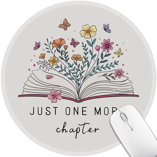Hancynir Book Floral Round Mouse Pad, Small Mousepad for Office Desk Decor - color: Book Butterfly Flower