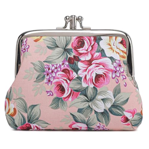 Cute Floral Buckle Coin Purses Vintage Pouch Kiss-lock Change Purse Wallets… - color: 19
