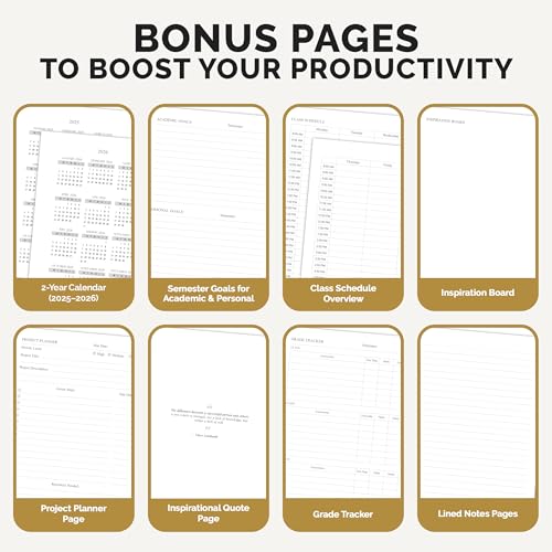 Decorably 240 Pages Undated Weekly & Monthly College Student Planner