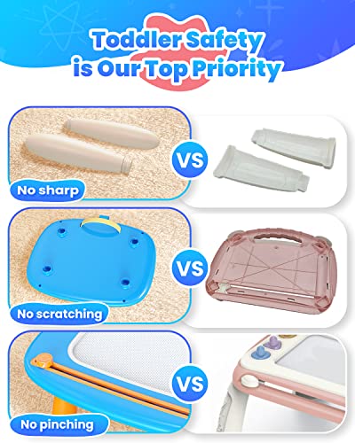 Seimome Toddlers Toys Ages 1-3, Magnetic Drawing Board, Doodle Board Pad Learning and Educational Toys for 18 Months Baby, 1-3 Yr Kids Birthday Gifts- Blue - color: Blue