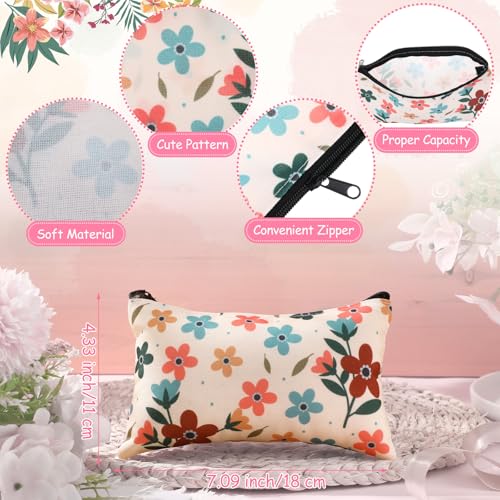 Eaasty 20 Pieces Flower Gift Set Cute Sticky Notes with Pens, Pencil Bags Makeup Bags, 3 x 4 Inch Notepads, Funny 1.0 mm Ballpoint Pens, Office Pink Bow Party Supplies for Women - style: Floral