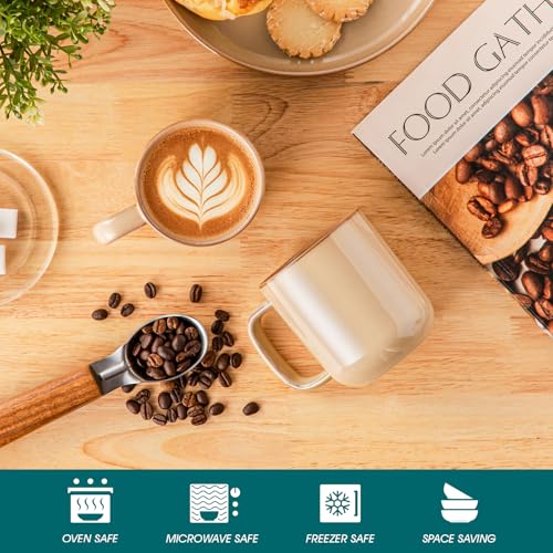 vancasso Coffee Mugs Set of 6, 12 Oz Ceramic Coffee Cups with Handle, Ceramic Unique Glaze Coffee Cup for Cappuccino, Latte, Tea, Cocoa, Dishwasher & Microwave Safe Gift Sets, Brown, Series PLAYA - color: Brown, size: 12 Oz