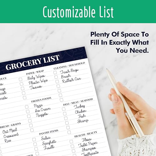 Hebayy 90 Sheets Grocery List Magnet Pad, Organized List for Quick and Easy Shopping, Magnetic Notepad with Shopping List Categories and Blank Grocery Shopping Spaces, Kitchen Essentials List（6”x 9”）