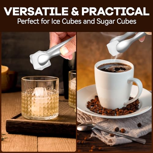 HOTEC 12Pcs Mini Silver Tongs for Serving, 4.3" Small tongs Stainless Steel Sugar Tongs for Coffee Bar, Tea Party, Appetizers, Desserts, Buffet and Ice Bucket Food-Grade & Dishwasher Safe - color: Silver