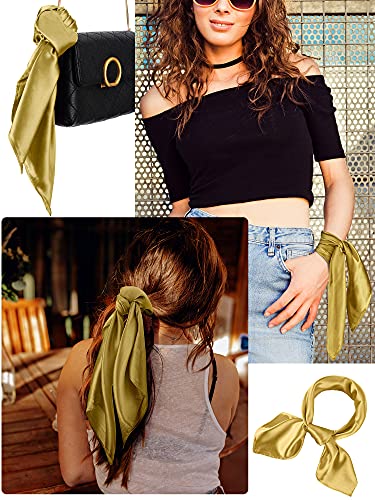 SATINIOR Square Neck Scarf Women - color: Champagne, size: 23.6 x 23.6 inches