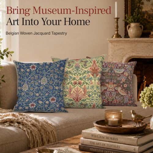 William Morris Snakeshead Tapestry Throw Pillow Cover 16 x 16 in - color: Snakeshead
