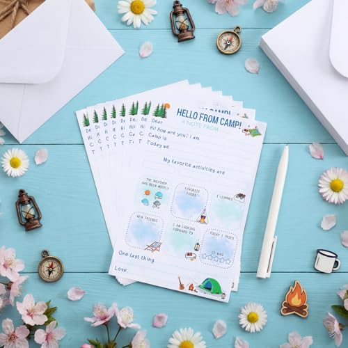 80 Pcs Camp Stationery Paper Envelopes,Blue Boy Style - style: Blue Boy Style