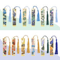 icceemee 12 Pieces of Gold Hollow Bookmarks with Tassels, Featuring Van Gogh and Monet Oil Painting Themes Perfect for Book Lovers, Writers, Readers, Children, Teenagers, Men, Women, and Adults - style: Oil Painting Themes 12