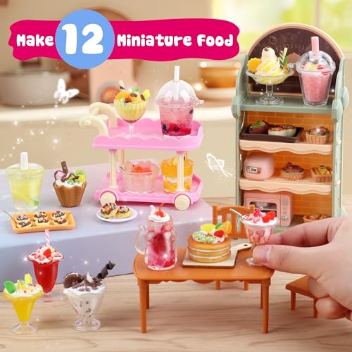 12 Making Miniature Food Toys Set, DIY, Resin Play, Mini Pretend Play Food