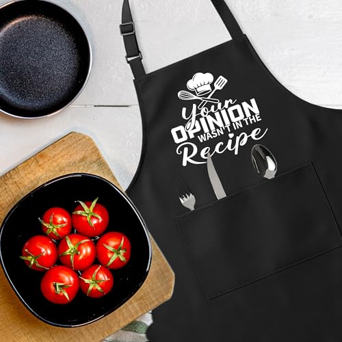 Funny Aprons for Men，Women - color: Your Opinion Wasn't in the Recipe