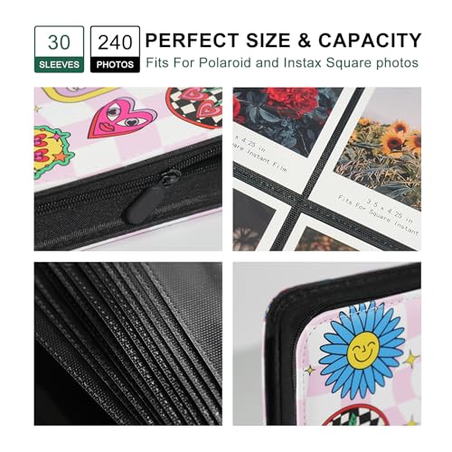 Large Polaroid Photo Album Binder, 240 Pockets. Girly Texture - color: Girly Texture