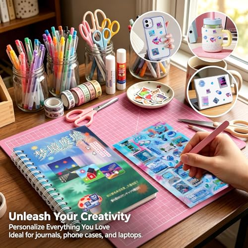 Tmtains 30 Sheets Japanese Sticker Book for Scrapbook 300+Pcs Heisei Retro Vintage Korean Stickers for Journaling Aesthetic Japanese Sticker Book for Adults DIY Junk Journal Gifts (Dream Ruins) - color: Green