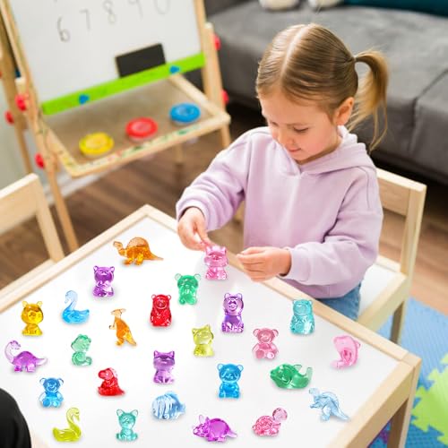 DIYDEC 180Pcs Mini Resin Animal 50 Styles Tiny Resin Figurines to Hide