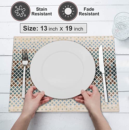 Ruvanti Placemats Set of 6, 100% Cotton Place Mats of 13"x19" – Faded - color: Faded