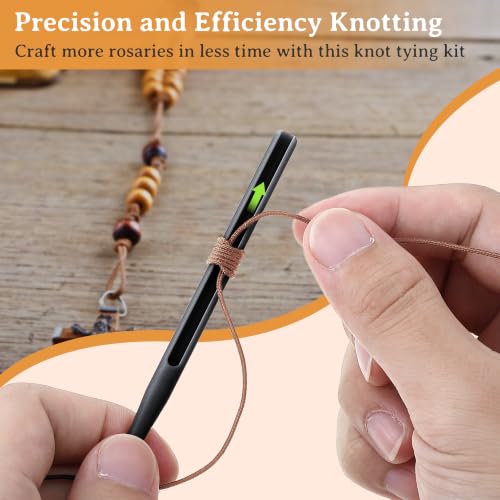 Dunkive 2 Pack Rosary Cord Knotting Tool, Dual Head,Black - color: Black