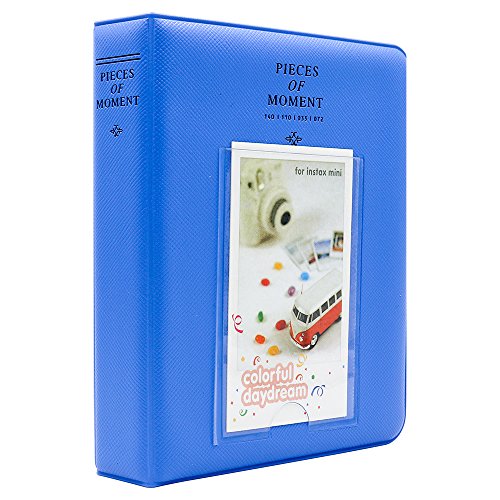 Ablus 64 Pockets Mini Photo Album for Fujifilm Instax Mini 7s 8 8+ 9 25 26 50s 70 90 Instant Camera & Name Card (Cobalt Blue) - color: Cobalt Blue