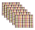 Urban Villa Two Tone Placemat Cotton Tablemat 14x20 (Set of 6) Harvest - color: Harvest Checks, size: 14" x 20"