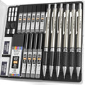 Nicpro Art Mechanical Pencil Set in Storage Case, Metal Drawing Pencil 6PCS - style: 6 Pack (0.5mm+0.7mm+0.9mm+2.0mm)