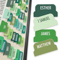 90 Christian Bible Tabs for Women, Men & Kids - Green - color: Green