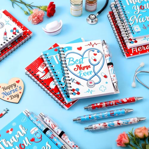Resurhang Gifts Bulk Spiral Notebook Ballpoint Pens, Nurse Day - style: Nurse Day