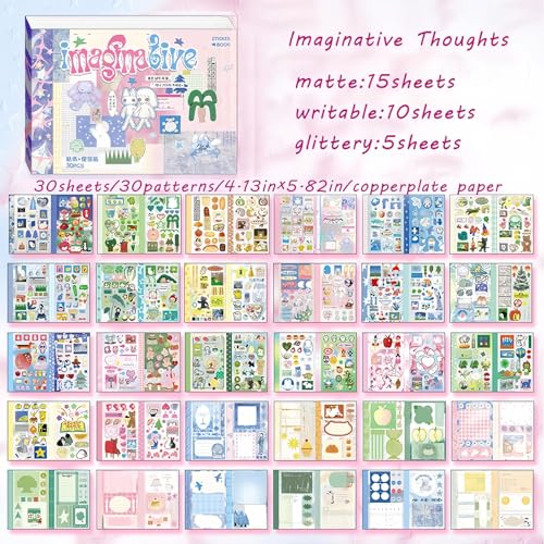 Japanese Stickers Book for Scrapbooking Supplies, Cartoon Korean Stickers - color: Ideas