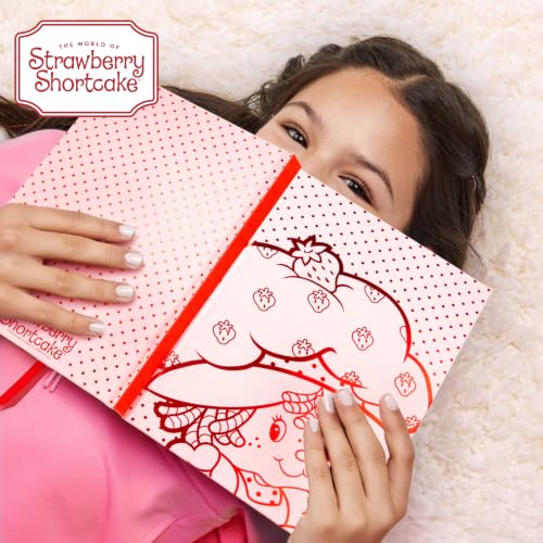 Strawberry Shortcake Red Foil Hardcover Journal, Lined Notebook with Ribbon Bookmark, 5.75 x 8.5 Inches, 87 Pages - color: Strawberry Shortcake Red Foil