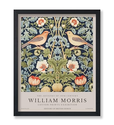 Poster Master Strawberry Thief Art Print - William Morris Poster - Botanical Flower & Animal Art - Exhibition Wall Design - Floral Bird Illustration - Office or Bedroom Wall Decor - 8x10 UNFRAMED Print - color: Style-12, size: 8"L x 10"W