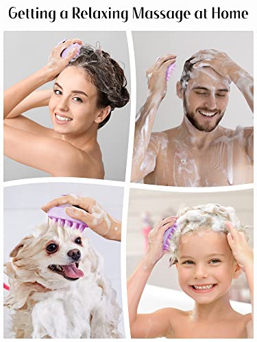 HEETA Scalp Massager Hair Growth Scrubber for Dandruff Removal Hair Care - color: New Purple