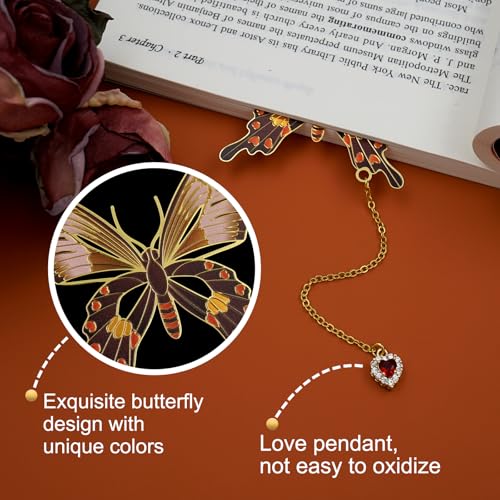 Butterfly Bookmarks for Women,Metal Bookmark,Unique Gifts Book Markers for Women Book Lovers,Teacher Appreciation Gifts,Valentine Mother's Day Christmas New Year Birthday Gift (04-Love) - color: 04-love