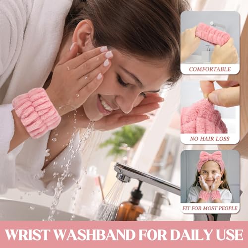 8 Pcs Microfiber Spa Wristbands with Absorbent Towels - Prevent Water from Spilling Down Your Arms for Women - color: Grey, White, Brown,Black