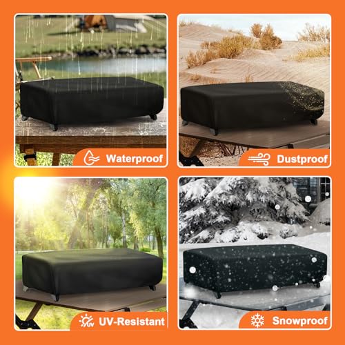 Tabletop Grill Cover for Royal Gourmet PD1305H 3 Burner Portable Grill and Griddle Combo, 600D Heavy Duty Outdoor Waterproof UV Resistant Windproof Dustproof Cover - size: PD1305H
