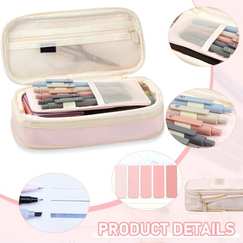 Sinload 60 Pcs Aesthetic Book Annotation Kit School Supplies Cute Pencil Case Mini Stapler Set 12 Highlighter 5 Gel Pen 6 Pencil 5 Magnetic Bookmark 1220 Sticky Note Student Stationary(Pink) - color: Pink