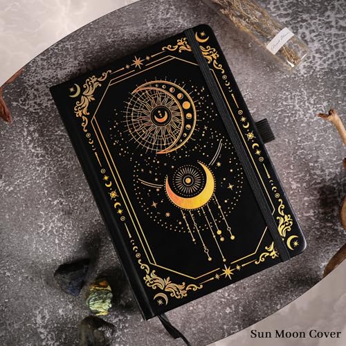 TIEFOSSI Line Journal Notebook for Women Men, 316 Pages,8.3x5.8 IN - color: Black gold, size: Line