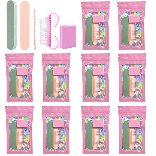 10 Sets Disposable Nail Care Set, Basics 5-in-1 Manicure Kit