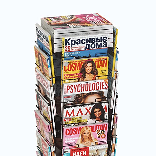 Rotating Brochure Display Stand,Detachable Magazine Rack with 36 Pockets,63inch Floor Standing Literature Display Stand